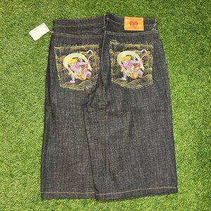 RMC Jorts – Dragon Embroidery  Size 36-38-40 – Deadstock Y2K Japanese Denim